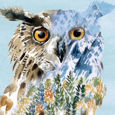 Owl Contemporary Greeting Card
