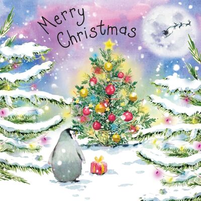 Pingüino - Tarjeta de Navidad linda