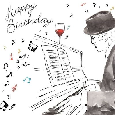 Tarjeta de cumpleaños de piano para él