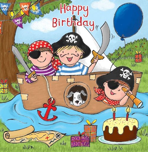 Pirate Ship - Boys Birthday Card