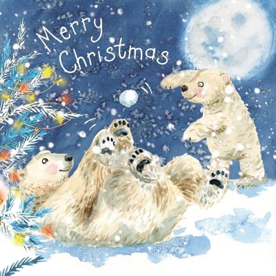 Osos Polares - Tarjeta de Feliz Navidad