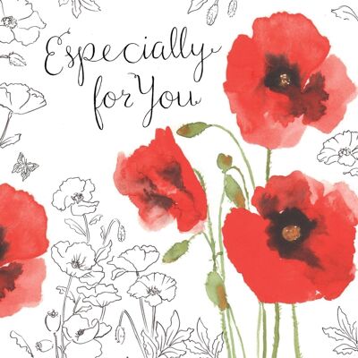 Mohnblumen - alles Gute zum Geburtstagskarte für Frauen