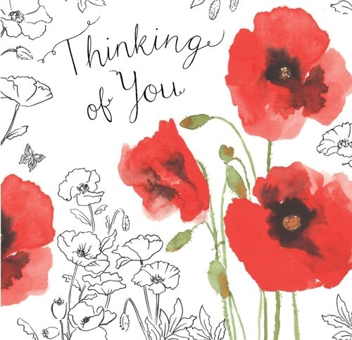 Poppies Thinking Of You Card