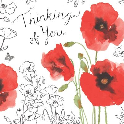 Poppies Thinking Of You Card