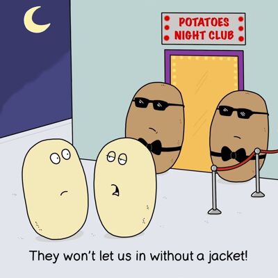 Kartoffeln Nachtclub - lustige Karte