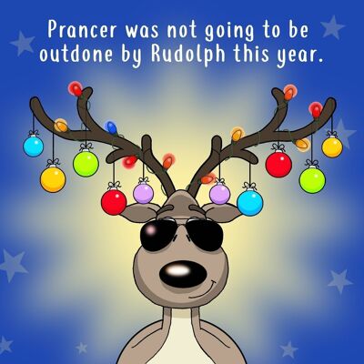 Prancer ne sera pas en reste - Carte de Noël drôle