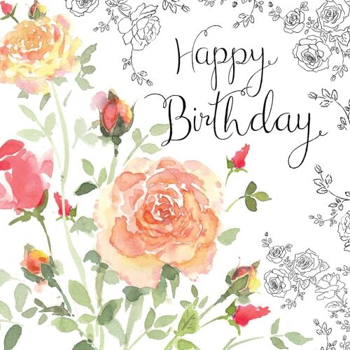 Roses - Female Happy Birthday Card