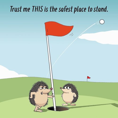 Safest Place to Stand - Funny Golf Card