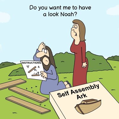 Self Assembly Ark - Funny Blank Card