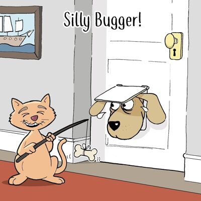 Silly Bugger - Tarjeta divertida del gato