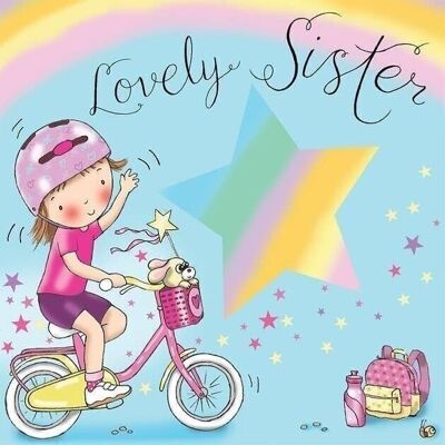 Schwester-Geburtstagskarte - Fahrrad