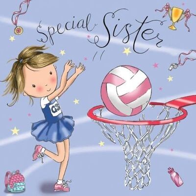 Sister Birthday Card - Netball