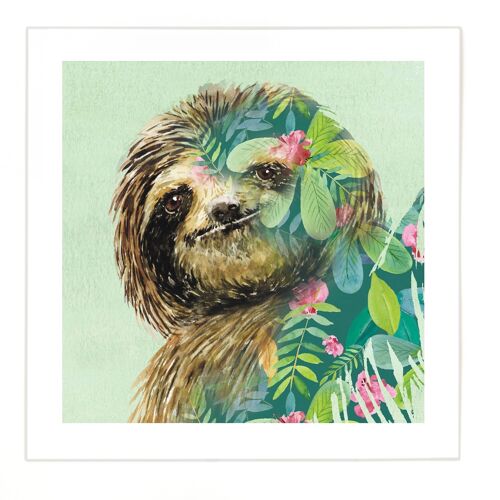 Sloth Print - Large Image - Small Border at 2.5cm