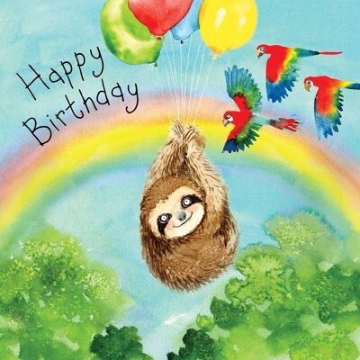 Scheda di buon compleanno bradipo