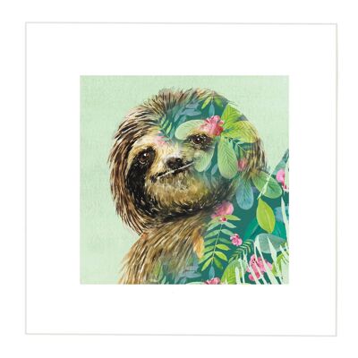 Sloth Print - Smaller Image - Larger Border at 5cm