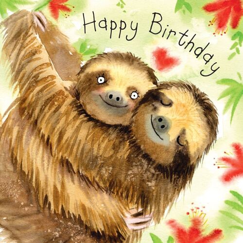 Sloths Happy Birthday Card