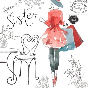 Carte d'anniversaire spéciale soeur - Swarovski Crystal Hand