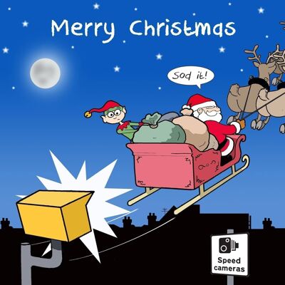 Speeding Santa - Tarjeta de Navidad divertida