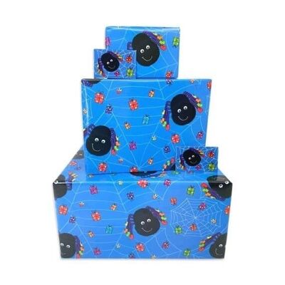 Boys Gift Wrap - Blue Spider - 25 flat sheets