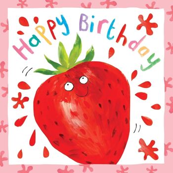 Fraise - Carte Anniversaire Filles