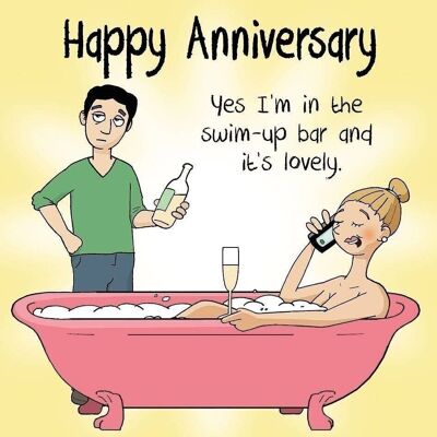 Swim Up Bar - Funny Card For Anniversary