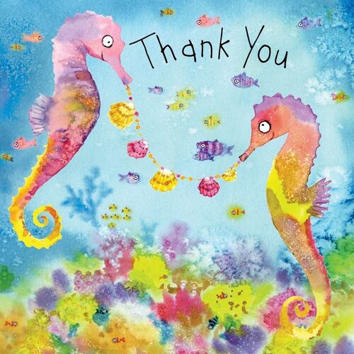 Thank You Card Seahorses