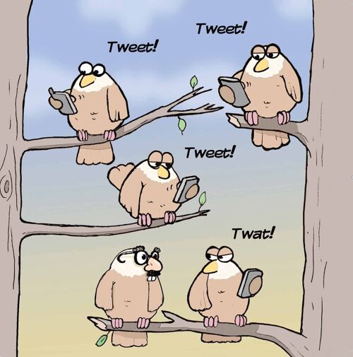 Tweet Tweet Twat - Funny Rude Card