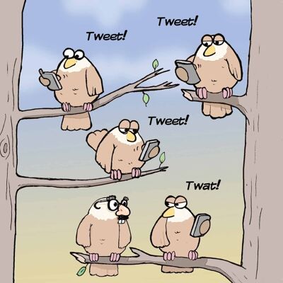 Tweet Tweet Twat - Funny Rude Card