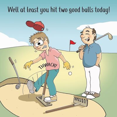 Deux bonnes balles - Carte de golf amusante