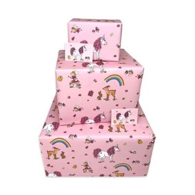 Confezione regalo per ragazze - Unicorni rosa - 25 fogli piatti