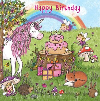 Carte Joyeux Anniversaire Filles Licorne