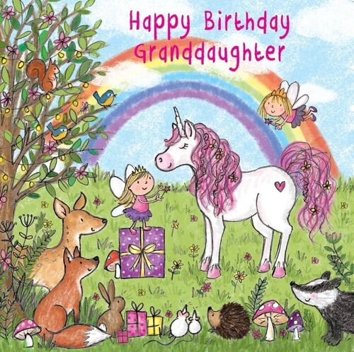 Unicorn Granddaughter Birthday Card