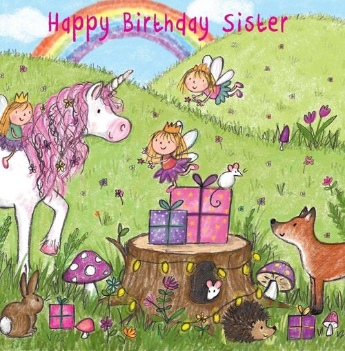 Unicorn Sister Birthday Card