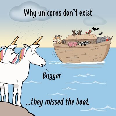 Los unicornios no existen - Tarjeta en blanco divertida