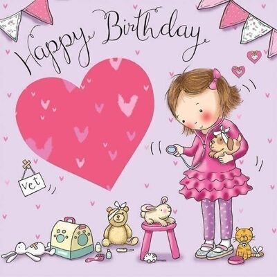 Vet Happy Birthday Card - Girls Birthday Card