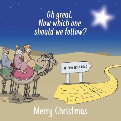Wem zu folgen - lustige Karte Weihnachten