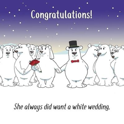 Matrimonio bianco - Carta divertente per il matrimonio