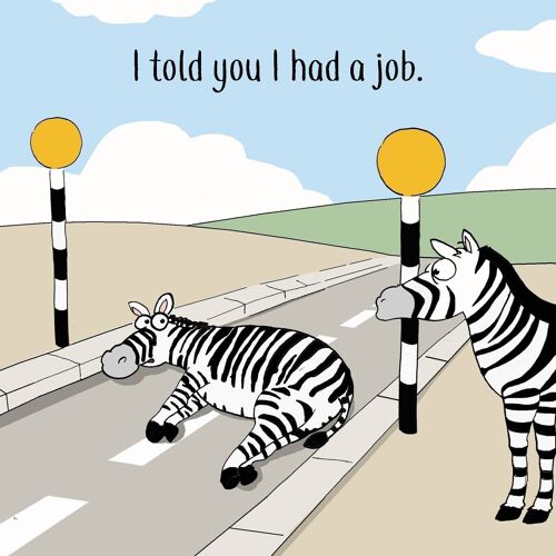 Zebra Crossing - Funny Card
