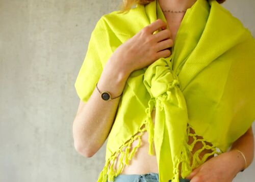 FOUTA EN COTON BIOLOGIQUE -couleur Basilic