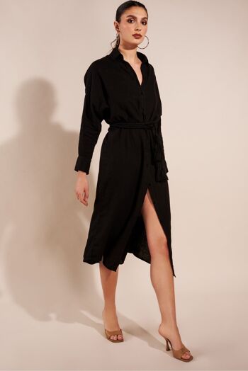 Robe Chemise Lina Noir 2