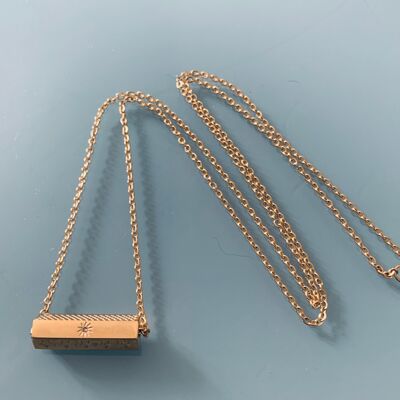 Collana Amuleto in acciaio inox, gioielli, collana amuleto, gioielli amuleto, portafortuna, portafortuna, idea regalo donna (SKU: PR-013)