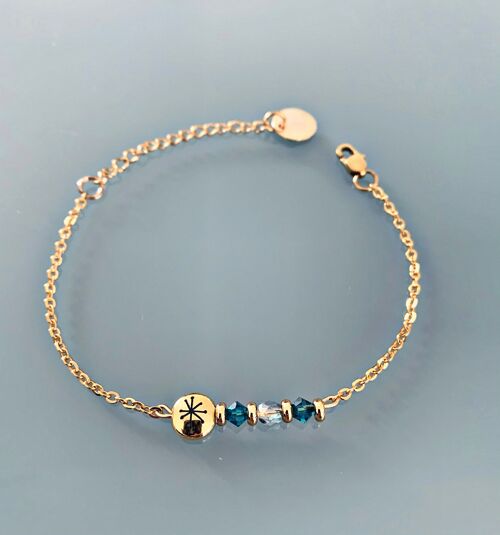 Bracelet constellation, gourmette pierres naturelles magiques Swarovski  perles Heishi or, bracelet doré, bracelet pierre, bijoux cadeaux (SKU: PR-017)