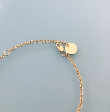 Bracelet pierre, gourmette pierres naturelles magiques Swarovski  perles Heishi or, bracelet doré, bracelet pierre, bijoux cadeaux (SKU: PR-053) 2