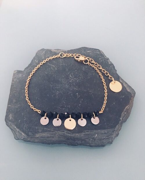 Cadeau pour femme - Bracelet doré - Double perles - Bracelet de perles pour  femmes et filles, Acier inoxydable : : Mode