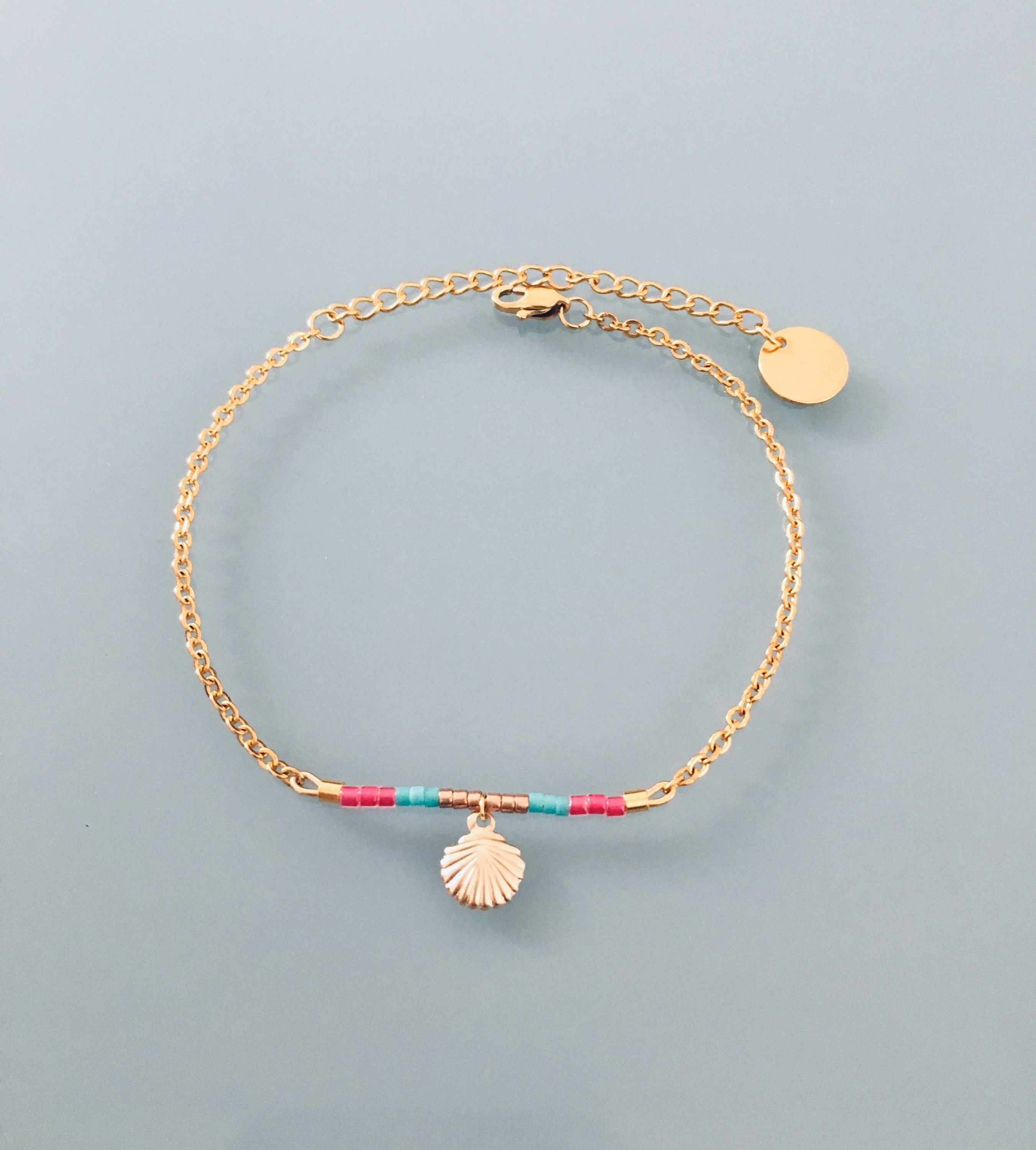Shell bracelet, 24k gold-plated shell bracelet, gold bracelet, gift idea, bracelet, gift jewelry, women's jewelry (SKU: PR-074)