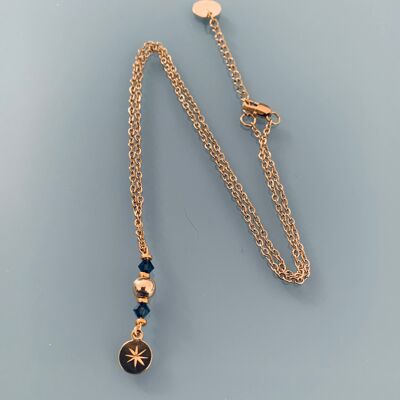 Collana con stella polare in acciaio inossidabile dorato, gioielli in oro, gioielli con stelle, collana fortunata, gioielli regalo, regalo (SKU: PR-117)