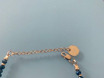 Bracelet femme gourmette perles et breloques plaqué or, bracelet doré, bracelet à breloques, bijoux cadeaux, bijou femme or (SKU: PR-126) 2