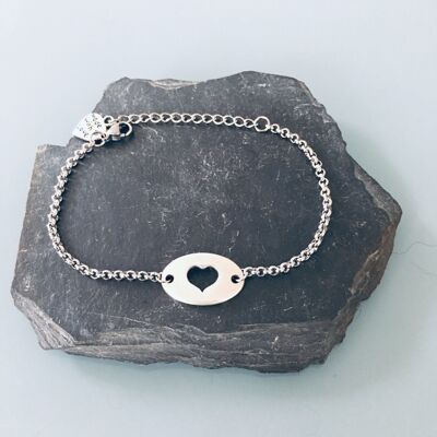 Silver heart bracelet, women's bracelet, Christmas gift, gift jewelry, heart jewelry, silver bracelet, heart bracelet, jewelry (SKU: PR-136)