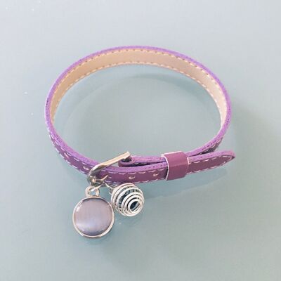 Pulsera de mujer de imitación cuero con colgante y perla de perfume, joyería de regalo, pulsera, idea de regalo de mujer, joyería de perfume (SKU: PR-142)