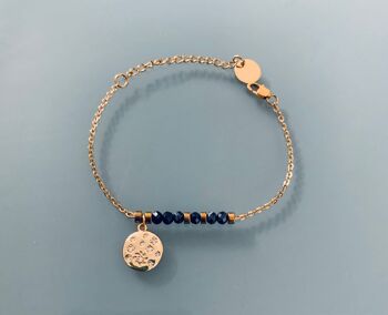 Bracelet constellation, gourmette pierres naturelles magiques Swarovski  perles Heishi or, bracelet doré, bracelet pierre, bijoux cadeaux (SKU: PR-151) 2